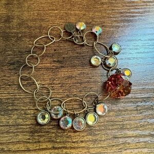 Anne Koplik Designs Bezel Set Aurora‎ Borealis Charm Bracelet